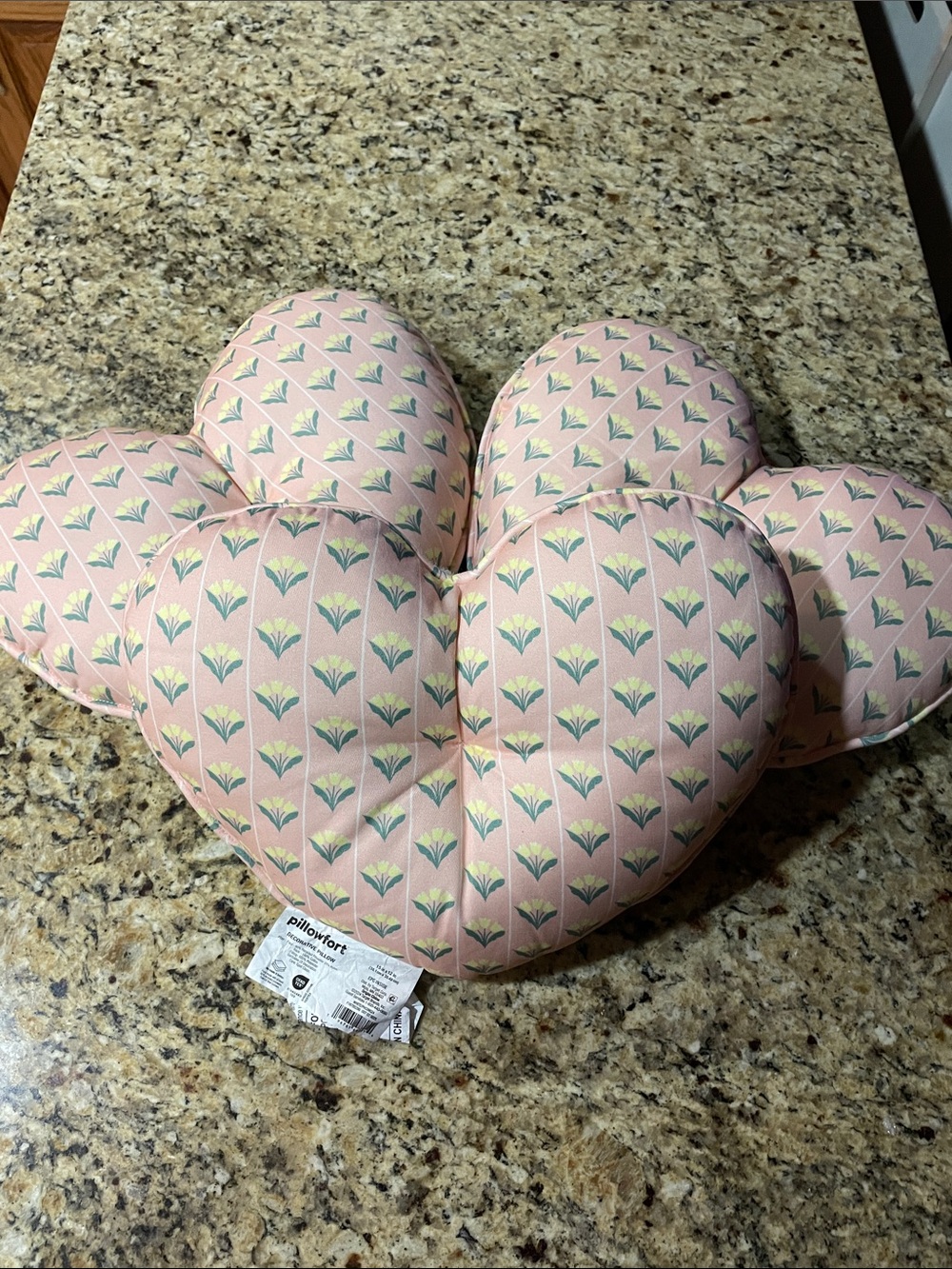 Pillowfort Pink Floral Heart Throw Pillows